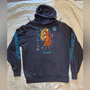 Grey and Blue Sweatshirt with Cartoon Design